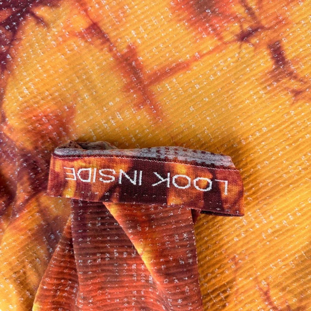 Lululemon Metal Vent Tech 1/2 Zip 2.0 Orange Tie Dye Pullover LM3DAES Mens M
